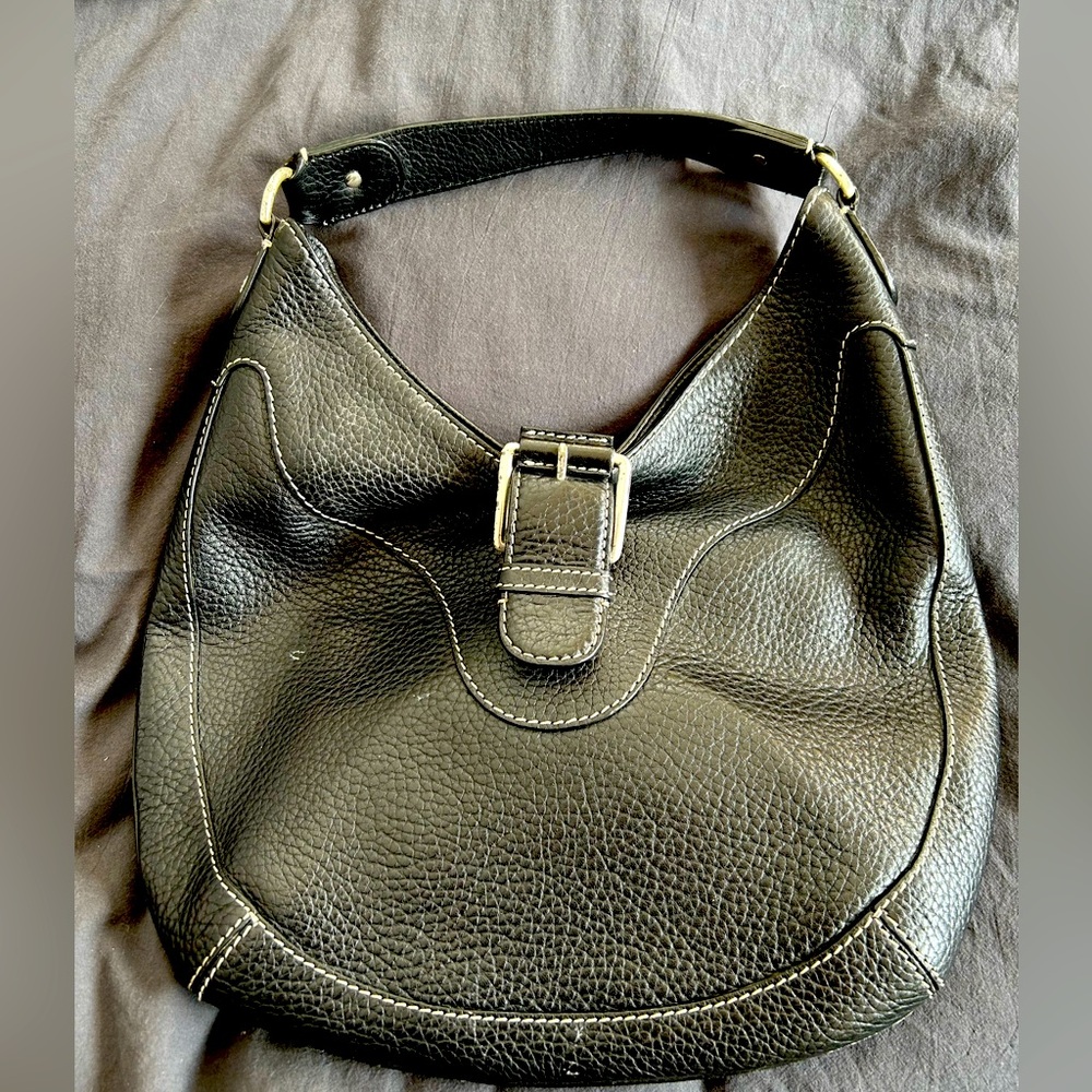 Vintage Michael Kors black leather hobo bag